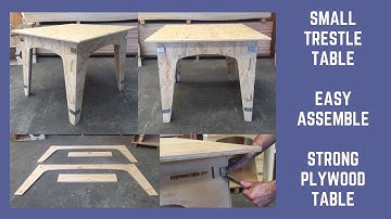Small Wooden Trestle Table Very Strong - Easy to Assemble Timber Trestle Table
