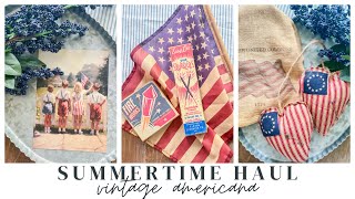 SUMMER DECOR HAUL // ANTIQUE AMERICANA PATRIOTIC DECOR HAUL // CHARLOTTE GROVE FARMHOUSE