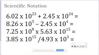 Scientific Notation and Percent Error