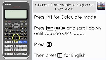 Schakel over van Arabisch naar Engels op de fx-991AR X Arabische Classwiz-rekenmachine.