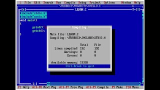 Turbo C Editor | IDE | Compiling, Linking and Executing a C Program
