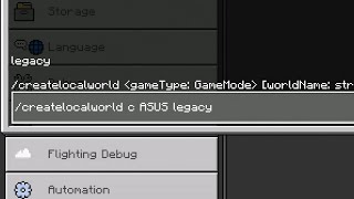Minecraft Dev Mode New Legacy World Type!