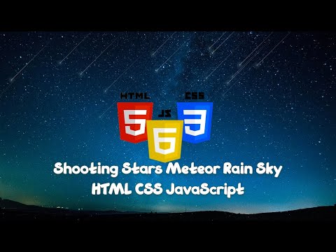 Shooting Stars Meteor Rain Sky Background - HTML CSS JavaScript