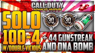 COD: AW - SOLO 100-4 w/ DOUBLE VICIOUS MEDAL + 44 GUNSTREAK & DNA BOMB (Advanced Warfare)