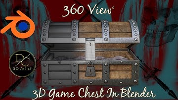 3D Treasure Chest Created In Blender.