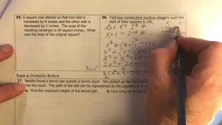 Alg 1B: Quadratic Test Study guide 4-5