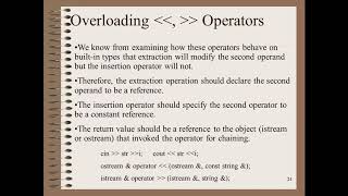 C Plus Plus   Operator Overloading Stream Extraction and Insertion Operator