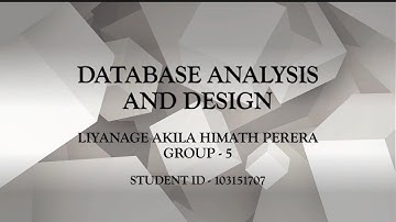 INF10004 - Database Analysis and Design | Oral presentation | Assignment 01