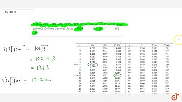 Making use of the cube root table find the cube roots of the following (correct t0 three decimal...