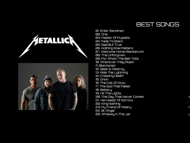 Metallica - Best Songs | 25 Playlist class=