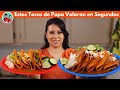 TACOS de PAPA ENCHILADA AHOGADOS con una SUPER SALSA de PUESTO !🧐