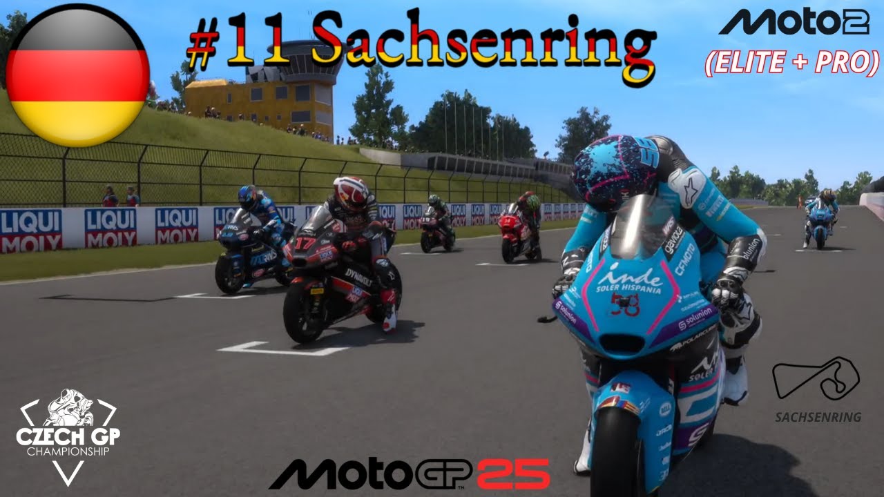 #11 GermanGP, Sachsenring, Czech GP Championship z.s. - závod sk. ELITE a PRO, MotoGP 25, PS5/PS4