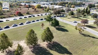 2 News drone footage shows long lines at food distribution site in Tulsa