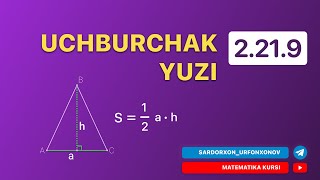 Geometriya 8-Dars. 2.21.19 Uchburchak Yuzi 1-qism