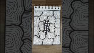Abstract Contour Line Doodle Art | Optical Illusion Zentangle Drawing #doodleart #art #doodle #arts