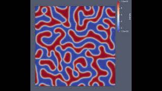 Simulation of Two-Phase Flow using Lattice Boltzmann Method: Random Small Disturbance , 200x200
