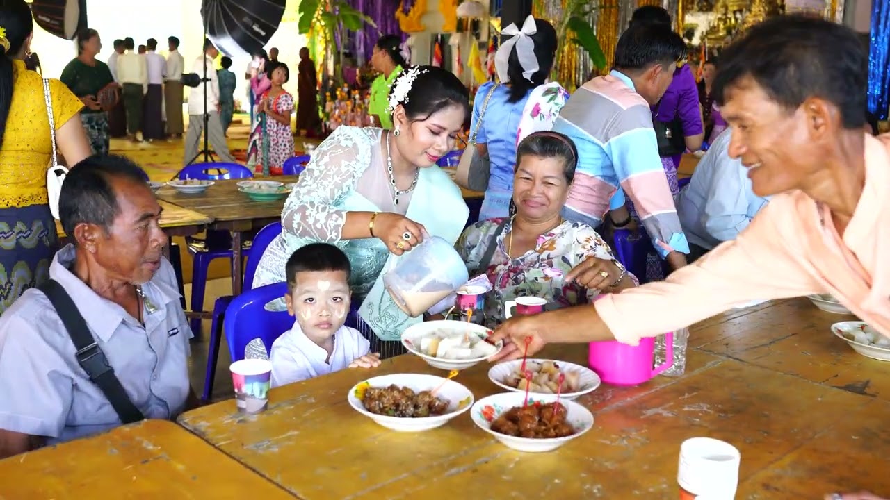 ကိုမင်းချစ်သူ(ခ)ကိုချစ်မိုး + မသန္တာစိုး(ခ)မီးစိုး တို့၏ ကထိန်ခင်း ရဟန်းခံ ရှင်ပြု အလှူတော်မဂ်လာ