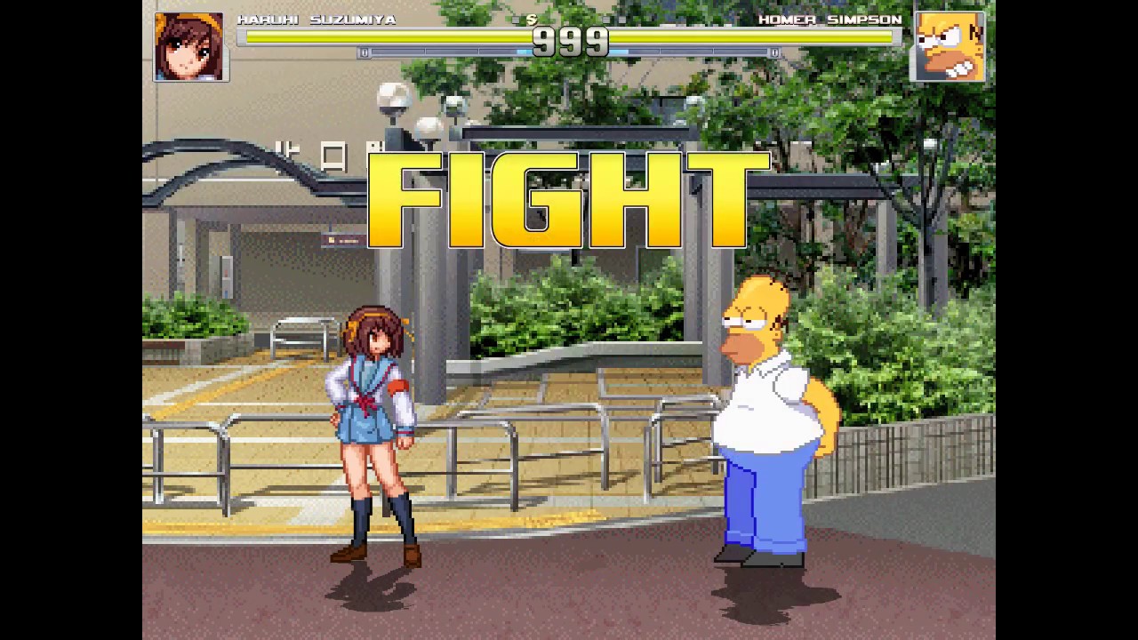 NICK54222 MUGEN: KOF Haruhi Suzumiya (me) VS Homer Simpson