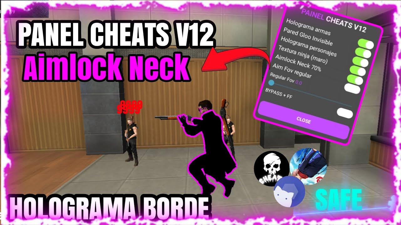 ✅️PANEL CHEATS V12 APK🗣FULL HOLOGRAMA BORDE💯ANTI BAN🫣PARED TRANSPARENTE💢AIMLOCK NECK©️INJECTOR✅️