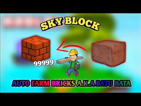 Roblox Indonesia Cara Membuat Bricks Autofarm Batu Bata Roblox Skyblock Beta Youtube