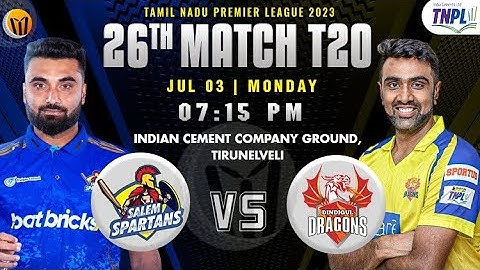 TNPL 2023 Dindigul Dragons vs Salem Spartans 26thMatch Prediction | DD vs SS Playing 11