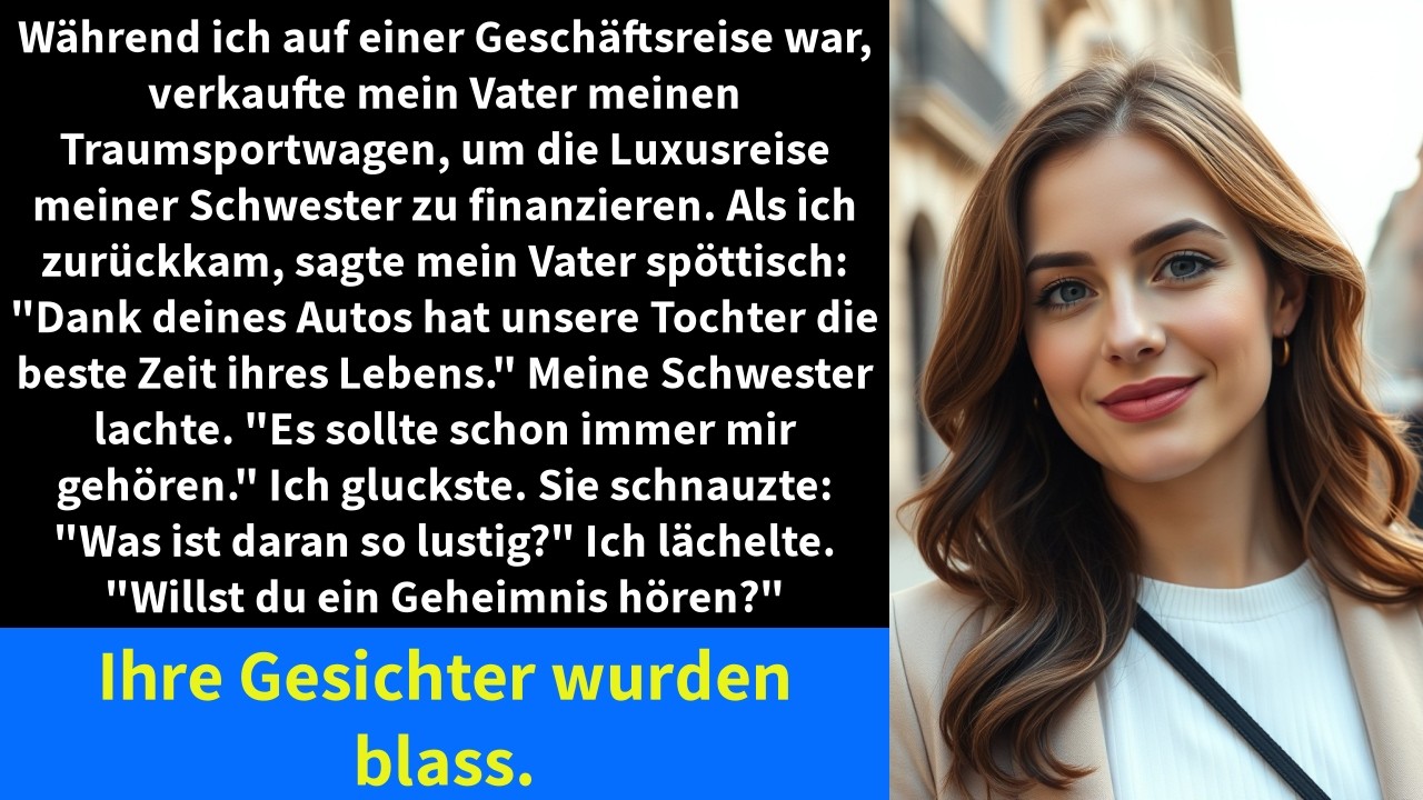 Mein Vater verkaufte mein Sportauto für meine Schwester – dann ließ mein „Geheimnis“ sie erbleichen
