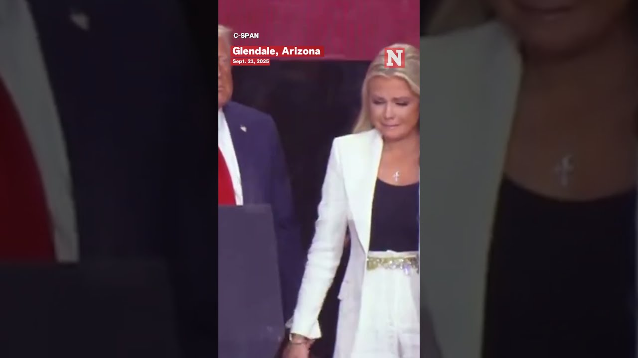 Erika Kirk And Donald Trump Embrace During Memorial Service