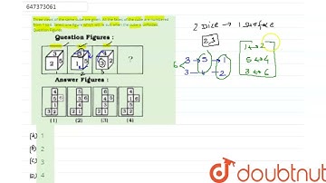 Three views of the same cube are given. All the faces of the cube are numbered from 1 to 6. Sele...