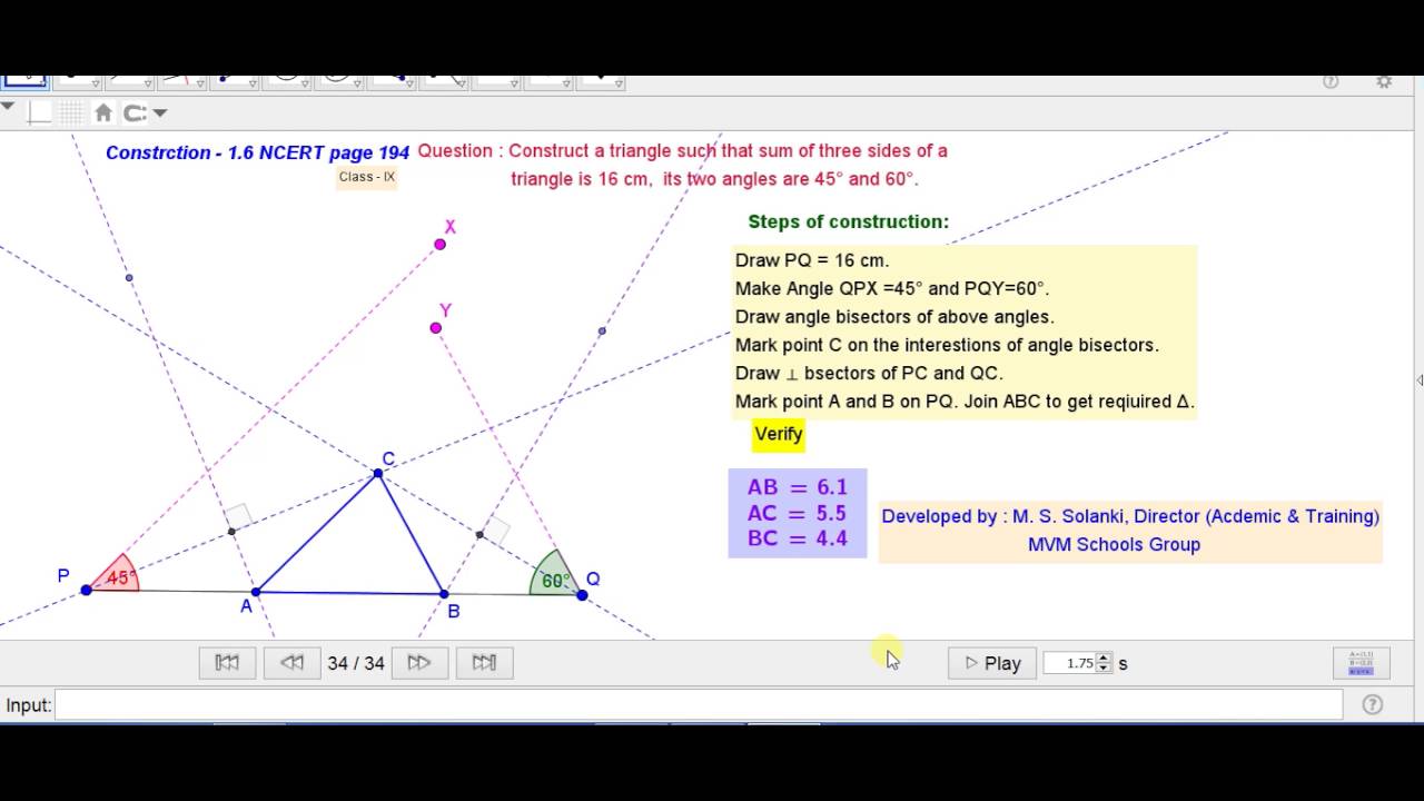 Construction of a triangle when sum of three side and two angles are ...