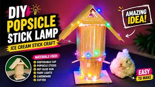 DIY Popsicle Stick Lamp | Amazing Ice Cream Stick Craft with Fairy Lights | Easy Home Decor
