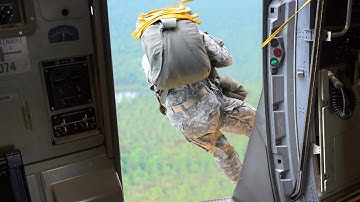 US Paratroopers Hypnotic Static Line Jump From C-17 and C-130