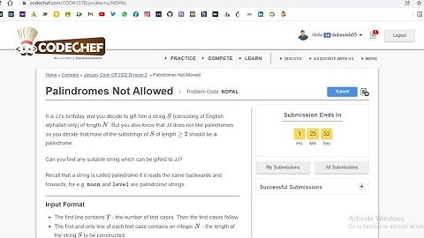 Palindromes Not Allowed Problem Code: NOPAL