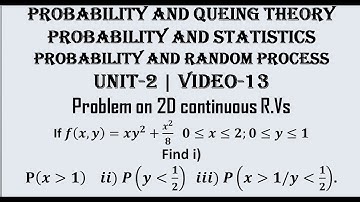 2D continuous Random variables finding probability of a Region | PQT, PRP, P&S UNIT-2 | VIDEO-13