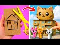 Une jolie maison en carton pour toute la famille ✨ *J'ai tout fabriqué à partir de papier*