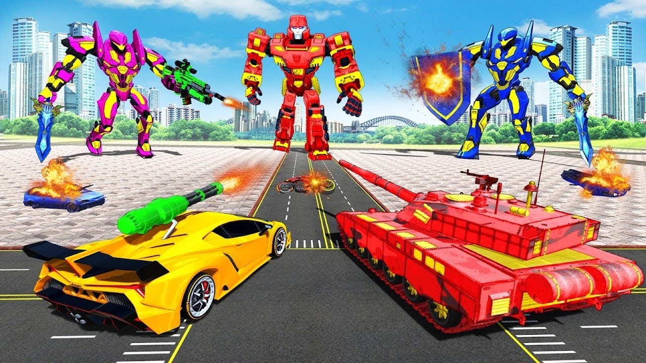 Car & Jet Transformation Robot Fight Game | Flying Police Robot Game 2020 - Android Gameplay 