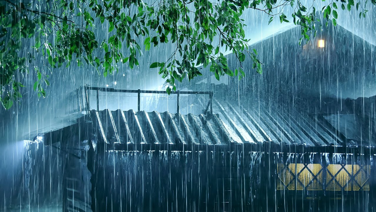INSTANT Fall Asleep in Minutes with Heavy Storm Rain on Metal Roof & Loud Thunder | Rain White Noise