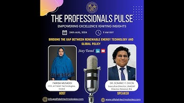 THE PROFESSIONALS PULSE-BRIDGING THE GAP BETWEEN RENEWABLE ENERGY TECHNOLOGY AND GLOBAL POLICY