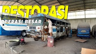 KARAT SEMUA !! HARUS TURUN SEMUA BODY ?!?! | RESTORASI BUS MERCY SUPERIOR COACH #part2