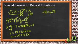 Special Cases with Radical Equations: An Application (Algebra I)