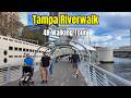 Walking Tampa’s Riverwalk 4K | Downtown Waterfront &amp; Skyline Views