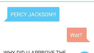 Percy texting Annabeth