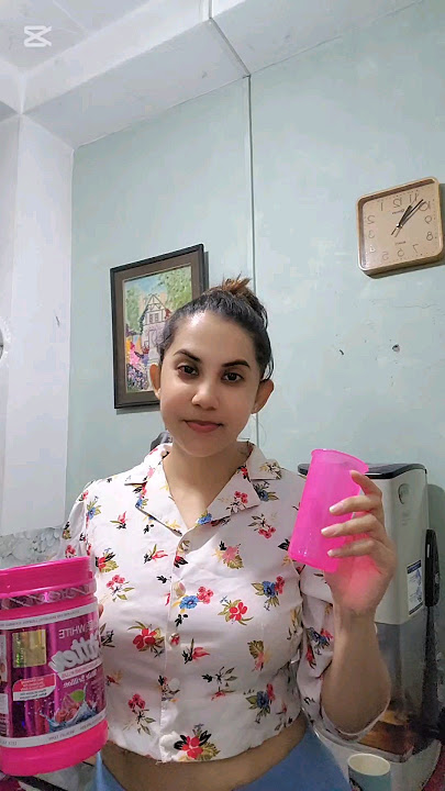 මුළු ඇඟම එක වගේ සුදු කරගන්න😲🤫 Gluta White Glitter #skinwhitening #beautydrink #collagen #fyp #shorts