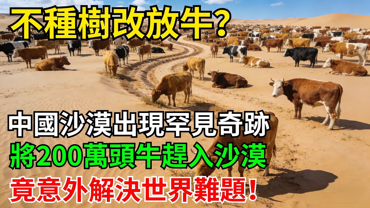 不種樹改放牛？中國沙漠出現罕見奇跡，將200萬頭牛趕入沙漠，竟然意外解決世界難題！#科普#超級工程#施工#中國基建#建造#中國製造#工程#水利工程