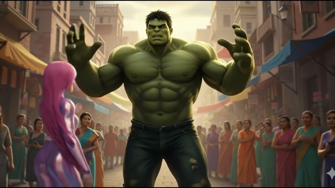 Title Suggestion:“💚 Hulk vs Jelly: Candy Town کی حفاظت! 🍬 | Kids Animation Story”