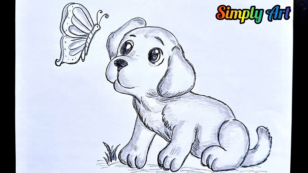 How to Draw Cute Dog | step by step drawing @Simply_art931 - YouTube