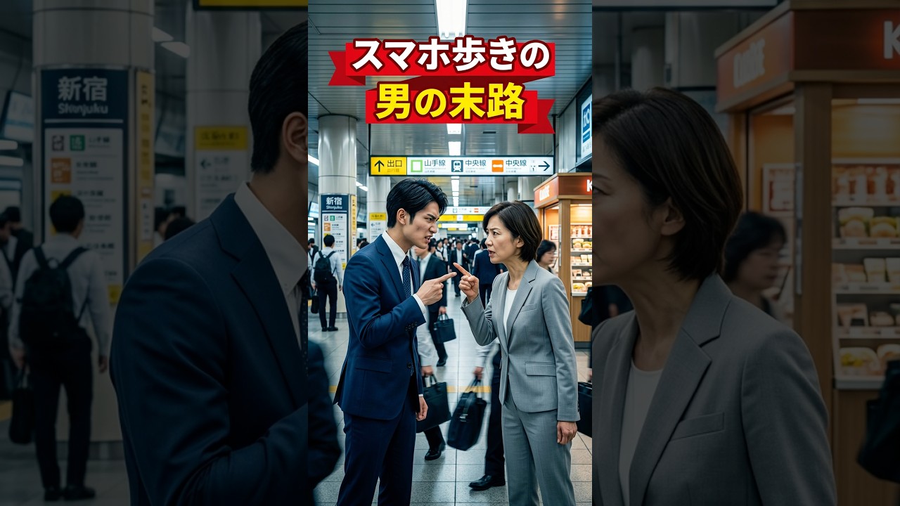 歩きスマホの男の末路 #おもしろ #ジョーク #スカッと