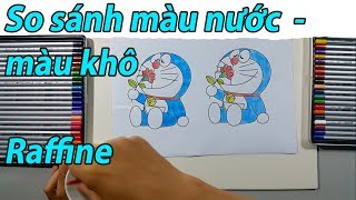 So sánh màu nước và khô Macro Raffine (Tô màu doraemon - kèm phụ đề Việt)