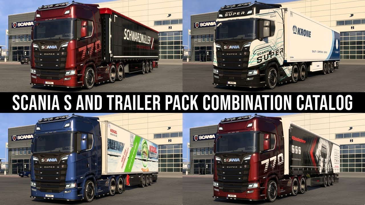 Euro Truck Simulator 2 SCANIA S and Trailer Pack combination catalog