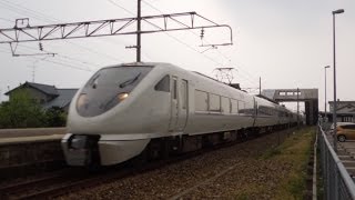 Ｌ特急しらさぎ1号（富山行き）683系2000番台 11両　高速通過　北陸本線　春江駅
