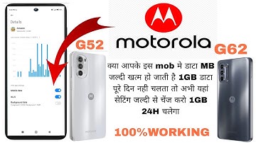 Moto g52 & g62 Data saver enable kaise karen - How to enable data saving mode  Motorola mobile